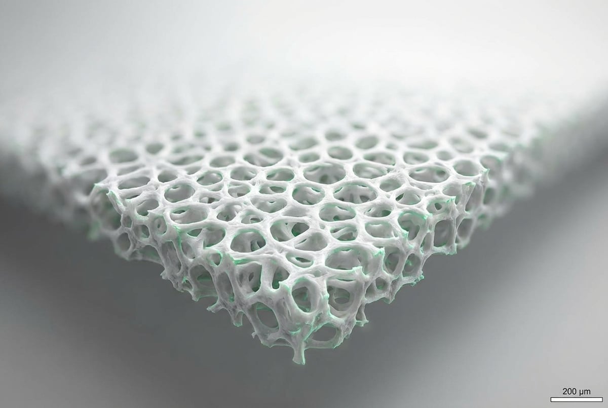 Gore-Tex ePEメンブレンの電子顕微鏡画像と微細構造