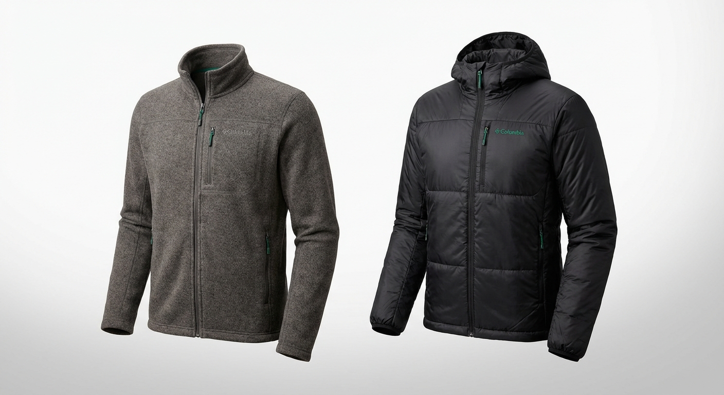 フリースとインサレーションジャケットを並べた比較